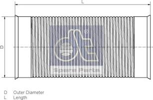 DT Spare Parts 4.61044 - Гофрированная труба, выхлопная система unicars.by