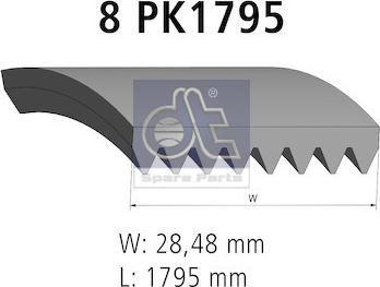 DT Spare Parts 1.21190 - Поликлиновой ремень unicars.by