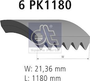 DT Spare Parts 3.34346 - Поликлиновой ремень unicars.by