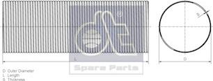 DT Spare Parts 3.25050 - Гофрированная труба, выхлопная система unicars.by