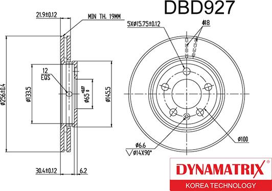 Dynamatrix DBD927 - Тормозной диск unicars.by