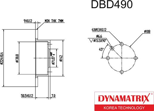 Dynamatrix DBD490 - Тормозной диск unicars.by