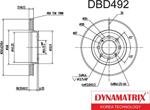 Dynamatrix DBD492 - Тормозной диск unicars.by