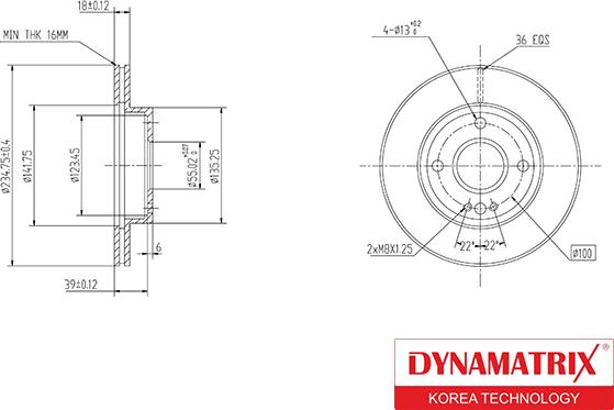 Dynamatrix DBD497 - Тормозной диск unicars.by