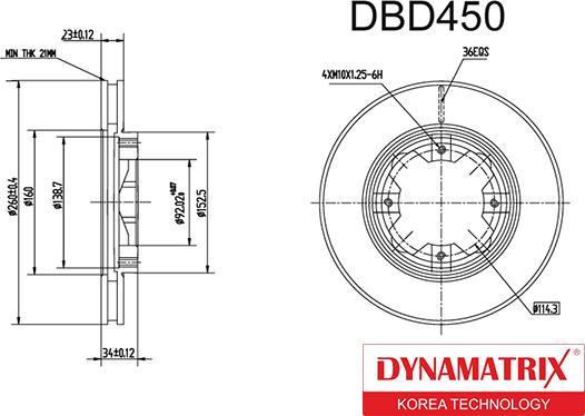 Dynamatrix DBD450 - Тормозной диск unicars.by