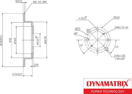 Dynamatrix DBD468 - Тормозной диск unicars.by