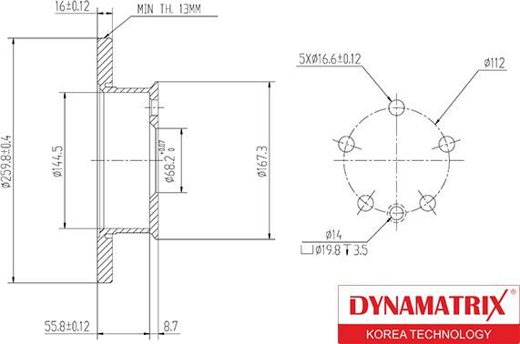 Dynamatrix DBD426 - Тормозной диск unicars.by