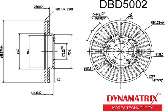 Dynamatrix DBD5002 - Тормозной диск unicars.by