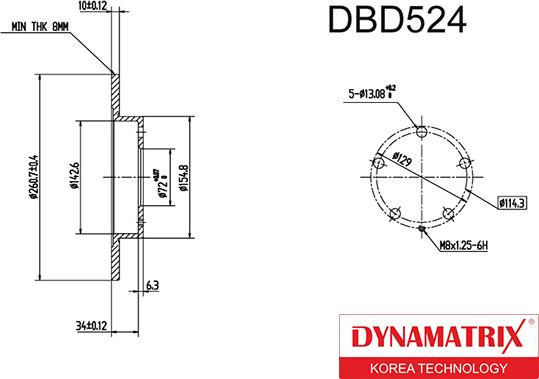 Dynamatrix DBD524 - Тормозной диск unicars.by