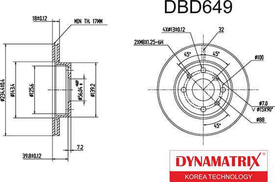 Dynamatrix DBD649 - Тормозной диск unicars.by