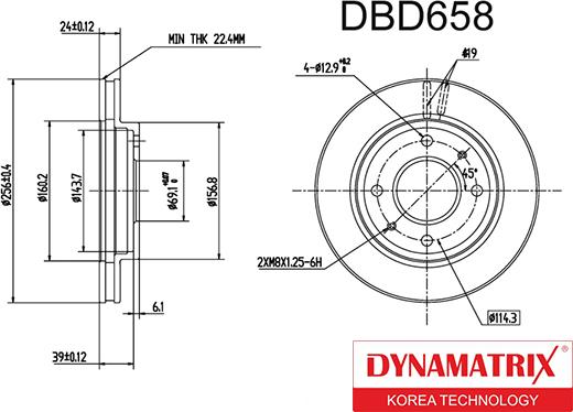 Dynamatrix DBD658 - Тормозной диск unicars.by