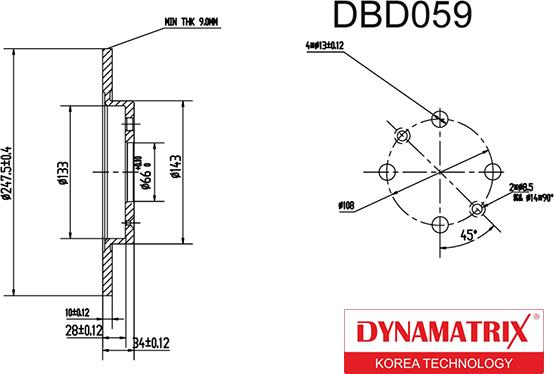 Dynamatrix DBD059 - Тормозной диск unicars.by