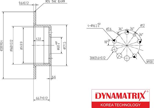 Dynamatrix DBD080 - Тормозной диск unicars.by