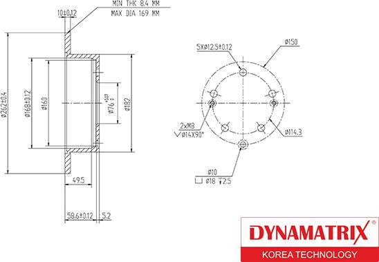 Dynamatrix DBD1945 - Тормозной диск unicars.by