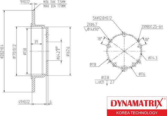 Dynamatrix DBD1933 - Тормозной диск unicars.by