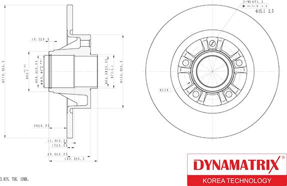 Dynamatrix DBD1498 - Тормозной диск unicars.by