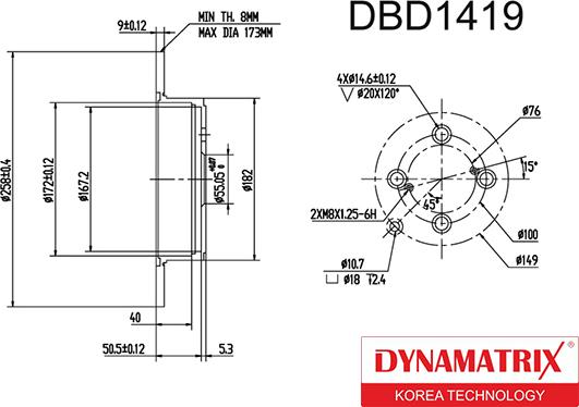 Dynamatrix DBD1419 - Тормозной диск unicars.by