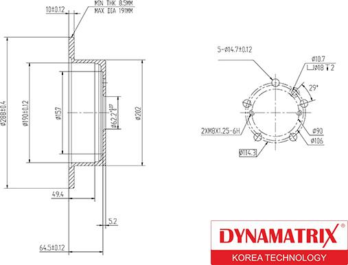 Dynamatrix DBD1545 - Тормозной диск unicars.by