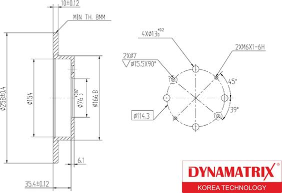 Dynamatrix DBD1541 - Тормозной диск unicars.by