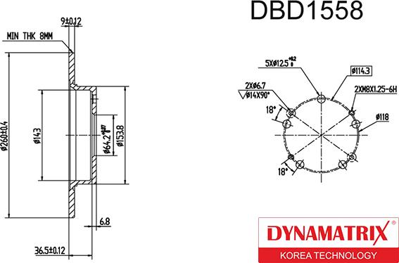 Dynamatrix DBD1558 - Тормозной диск unicars.by