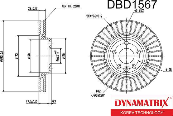 Dynamatrix DBD1567 - Тормозной диск unicars.by