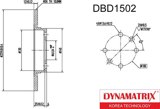 Dynamatrix DBD1502 - Тормозной диск unicars.by