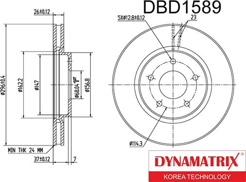 Dynamatrix DBD1589 - Тормозной диск unicars.by