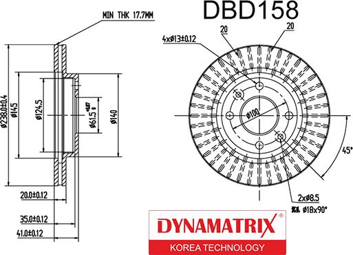 Dynamatrix DBD158 - Тормозной диск unicars.by