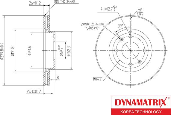 Dynamatrix DBD1522 - Тормозной диск unicars.by