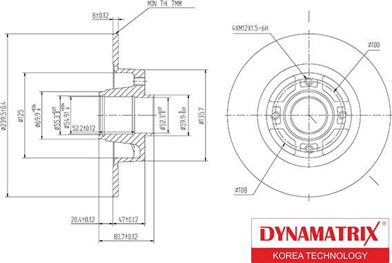 Dynamatrix DBD1571 - Тормозной диск unicars.by