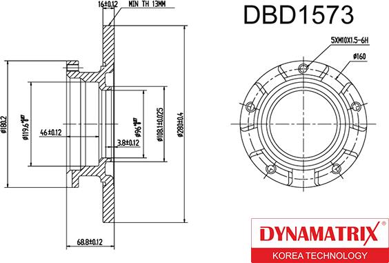 Dynamatrix DBD1573 - Тормозной диск unicars.by