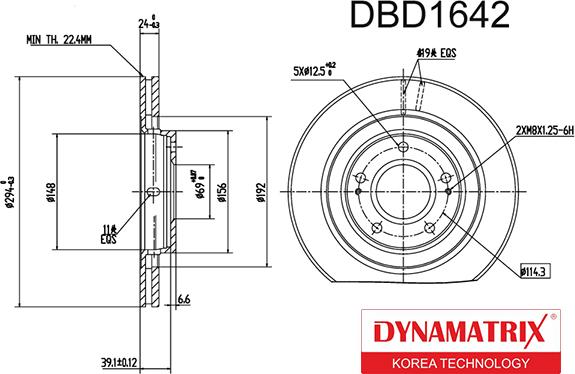 Dynamatrix DBD1642 - Тормозной диск unicars.by