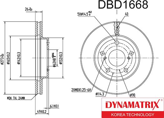 Dynamatrix DBD1668 - Тормозной диск unicars.by