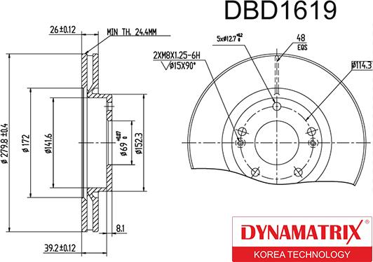 Dynamatrix DBD1619 - Тормозной диск unicars.by