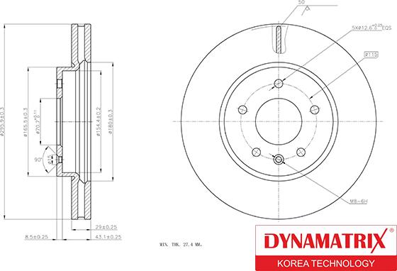 Dynamatrix DBD1625 - Тормозной диск unicars.by