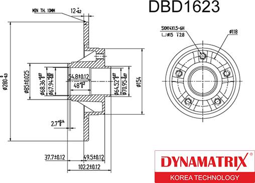 Dynamatrix DBD1623 - Тормозной диск unicars.by