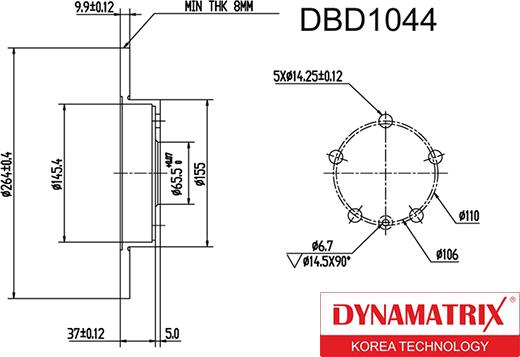 Dynamatrix DBD1044 - Тормозной диск unicars.by