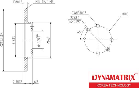 Dynamatrix DBD1000 - Тормозной диск unicars.by