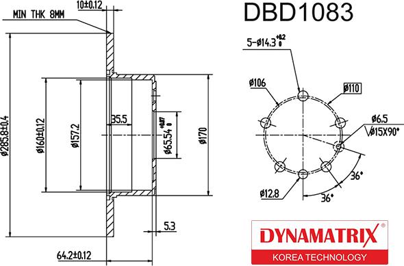 Dynamatrix DBD1083 - Тормозной диск unicars.by