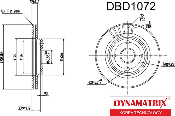 Dynamatrix DBD1072 - Тормозной диск unicars.by