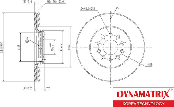 Dynamatrix DBD1156 - Тормозной диск unicars.by