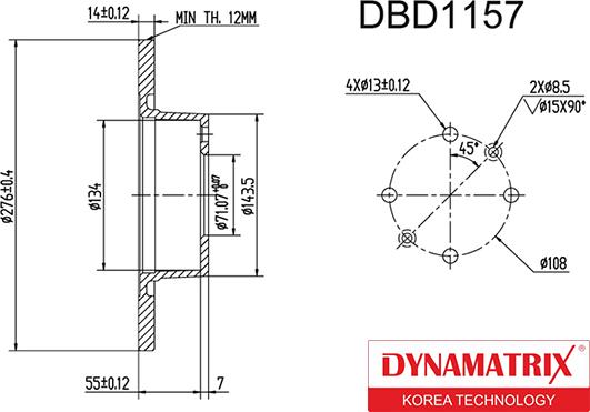 Dynamatrix DBD1157 - Тормозной диск unicars.by