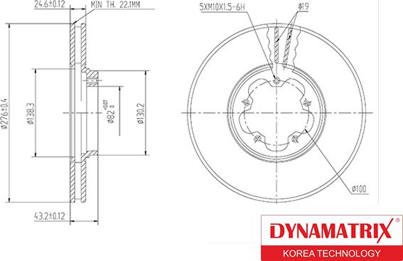 Dynamatrix DBD1113 - Тормозной диск unicars.by