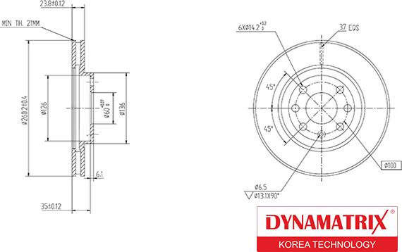 Dynamatrix DBD1131 - Тормозной диск unicars.by