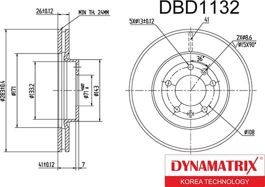 Dynamatrix DBD1132 - Тормозной диск unicars.by