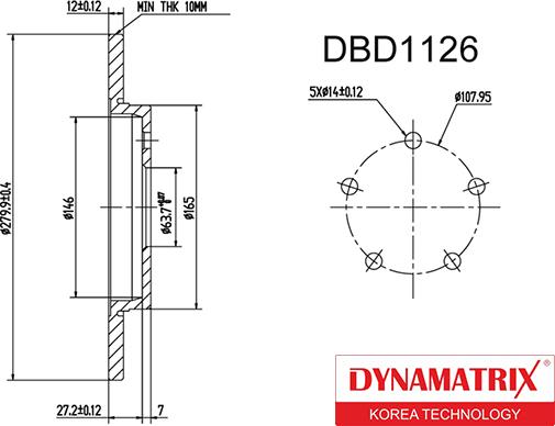 Dynamatrix DBD1126 - Тормозной диск unicars.by