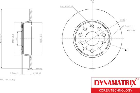 Dynamatrix DBD1895 - Тормозной диск unicars.by