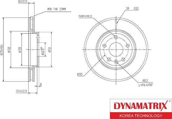 Dynamatrix DBD1869 - Тормозной диск unicars.by