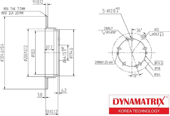 Dynamatrix DBD1860 - Тормозной диск unicars.by