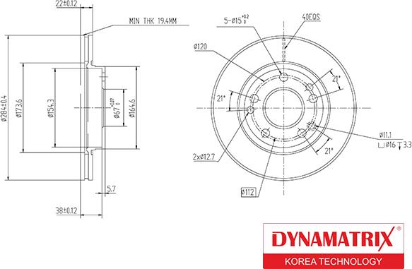 Dynamatrix DBD181 - Тормозной диск unicars.by